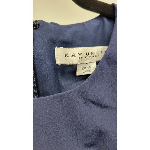 Kay Unger Raven Stretch Crepe Midi-Dress Size 4 New - Picture 8 of 12